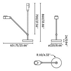 Inviting 86cm skrivbordslampa
