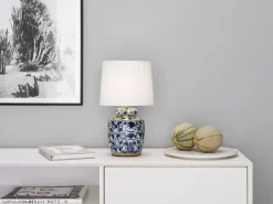 Klassisk blå 44cm bordslampa