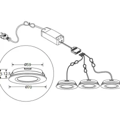 QB-307 Downlight 2700K 3-pack