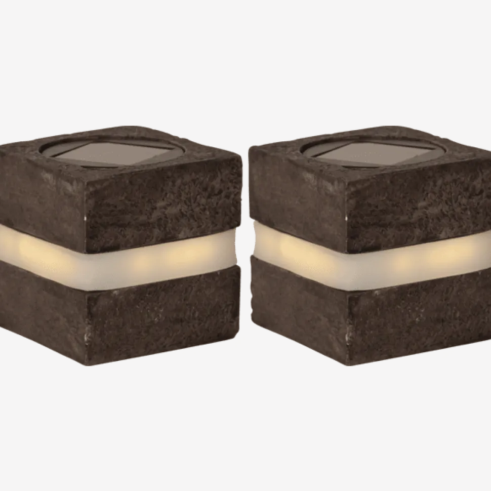 Stonecube 2-pack solcellslampa